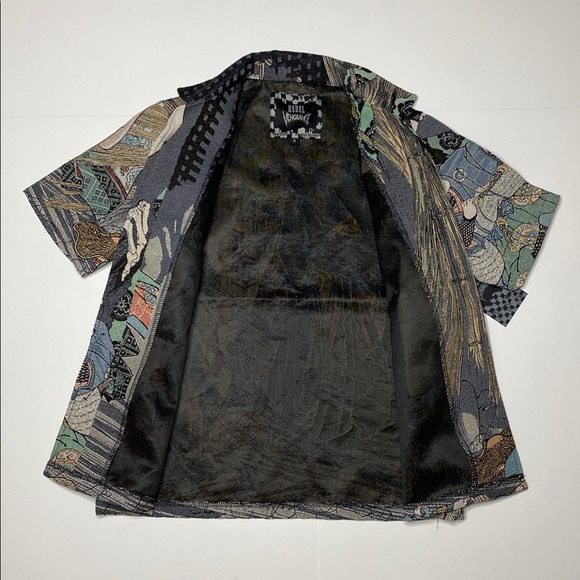 Rebel Vengeance Skeleton Samurai Tapestry Jacket Shirt - Picture 4 of 9